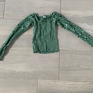 long sleeve square cut top size small